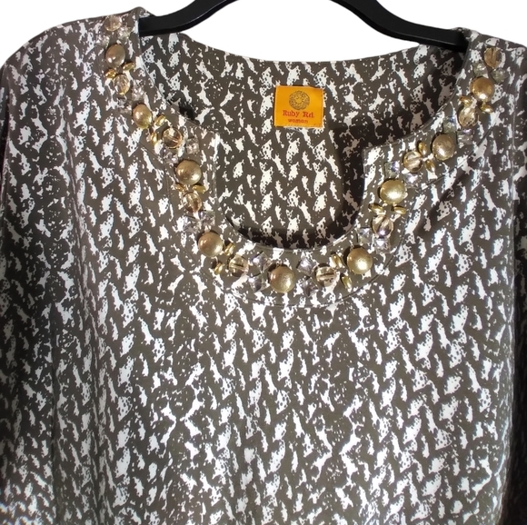 Ruby Rd womens jeweled accent top - Picture 1 of 12